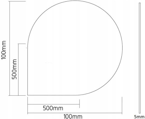 Szyba podstawa hartowana pod kominek 100 x 100 łza Szyba podstawa hartowana pod kominek 100 x 100 łza